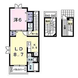 ピュアライフ 1LDKの間取図画像