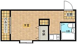 メゾン・ド・サンディーク ワンルームの間取図画像