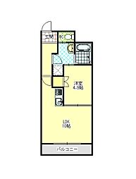 イーストコート 1LDKの間取図画像