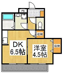 ミュウズ・プレイス 1DKの間取図画像