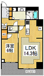 アトラスタワー小平小川 1LDKの間取図画像