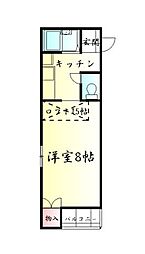 メゾン柏木 1Kの間取図画像
