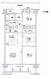 コーシャハイツ高見38 3LDKの間取図画像