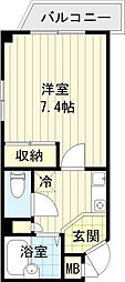 フロンティス 1Kの間取図画像