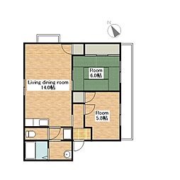 montvert 3階2LDKの間取り