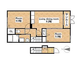 滋賀県米原市宇賀野（賃貸アパート2LDK・2階・56.98㎡） その2