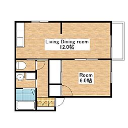 メゾン・ドゥ・フルール 1階1LDKの間取り