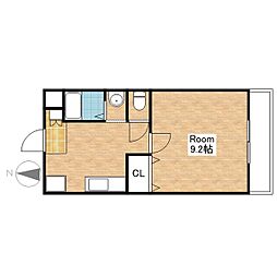 JR北陸本線 長浜駅 徒歩30分の賃貸マンション 2階1Kの間取り