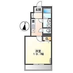 Le  Ciel（ルシエル） 1階1Kの間取り