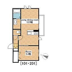 パルモ　ヴィラ 1階1LDKの間取り