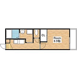 JR北陸本線 長浜駅 徒歩14分の賃貸アパート 1階1Kの間取り