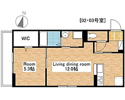 JR北陸本線 長浜駅 徒歩31分の賃貸アパート 3階1LDKの間取り