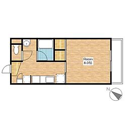 JR北陸本線 長浜駅 徒歩29分の賃貸アパート 1階1Kの間取り