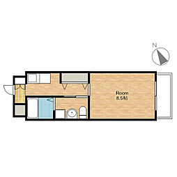 JR北陸本線 長浜駅 徒歩24分の賃貸マンション 1階1Kの間取り