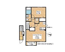 JR北陸本線 長浜駅 徒歩30分の賃貸アパート 2階1LDKの間取り