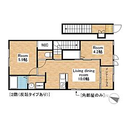 JR北陸本線 長浜駅 徒歩27分の賃貸アパート 2階2LDKの間取り