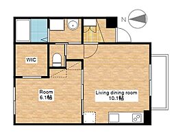 JR北陸本線 田村駅 徒歩21分の賃貸アパート 3階1LDKの間取り