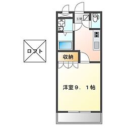 プレッソリーバ 1Kの間取図画像