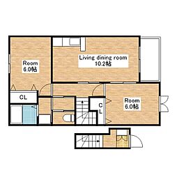 ケンブライト 2LDKの間取図画像