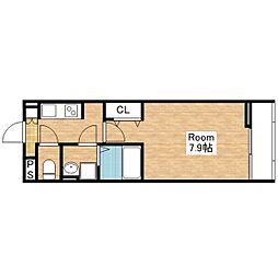 ミルト長浜D 1Kの間取図画像