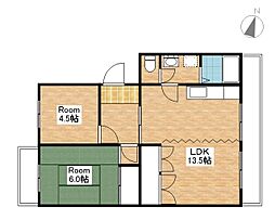 ハイエストパレス 2LDKの間取図画像