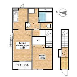 ユーフォリア 1LDKの間取図画像