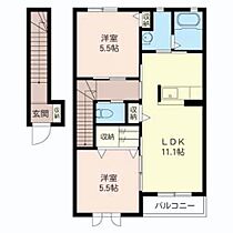 クラヴィエA 202 ｜ 茨城県日立市中成沢町２丁目（賃貸アパート2LDK・2階・57.13㎡） その2