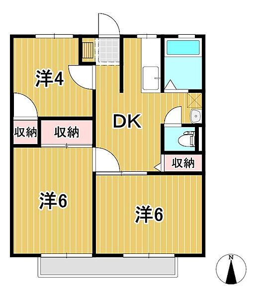 逢鹿ハイツ 202｜茨城県日立市諏訪町２丁目(賃貸アパート3DK・2階・46.28㎡)の写真 その2