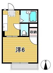 コートエスポワール 1Kの間取図画像