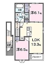 サンリット双葉 203 ｜ 茨城県日立市石名坂町２丁目（賃貸アパート2LDK・2階・59.58㎡） その2