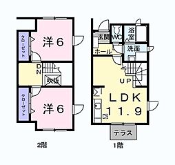 CHER　YUNAGO　II 1階2LDKの間取り