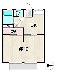 ラフォーレ青山 1階1DKの間取り