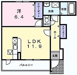 メーアブリーゼ 1LDKの間取図画像