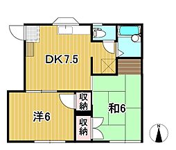 ファミールメゾン 1階2DKの間取り