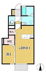 ブライト・エステート 1階1LDKの間取り