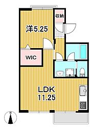 第2陽光ハイツ 3階1LDKの間取り