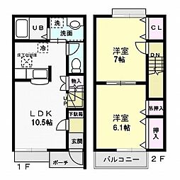 メゾン・グラシアA 2階2LDKの間取り