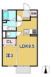 ビュー・エステート 1LDKの間取図画像