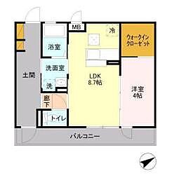 フォアール2 1LDKの間取図画像