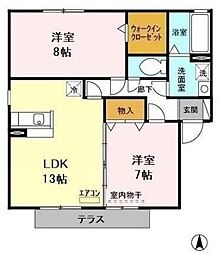 カーサベルデ 2LDKの間取図画像