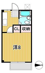 グリーンハイツ 1Kの間取図画像