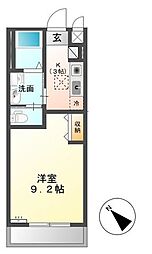 サン・リバレイン 1Kの間取図画像
