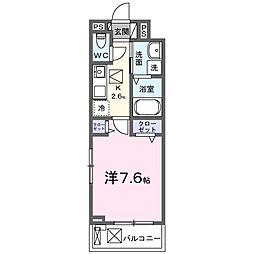 サラスバティII 1Kの間取図画像
