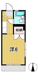 セヤマハイツ 1Kの間取図画像