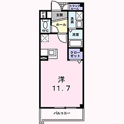 シャンテクレール ワンルームの間取図画像