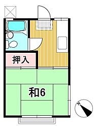 APTアパート 1Kの間取図画像