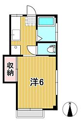 クランメール・多賀 1Kの間取図画像