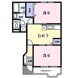 シーサイドオリゾン 2DKの間取図画像
