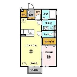 サニーキャッスル 1LDKの間取図画像