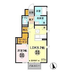 シェリール蔵前A 1LDKの間取図画像